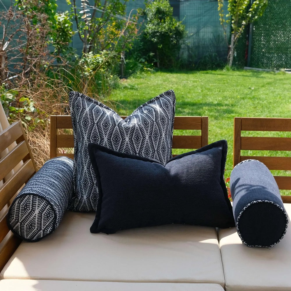 Cushion Set for Outdoor Patio – Sofa & Bolster Pillows – Water Repellent Garden Seating