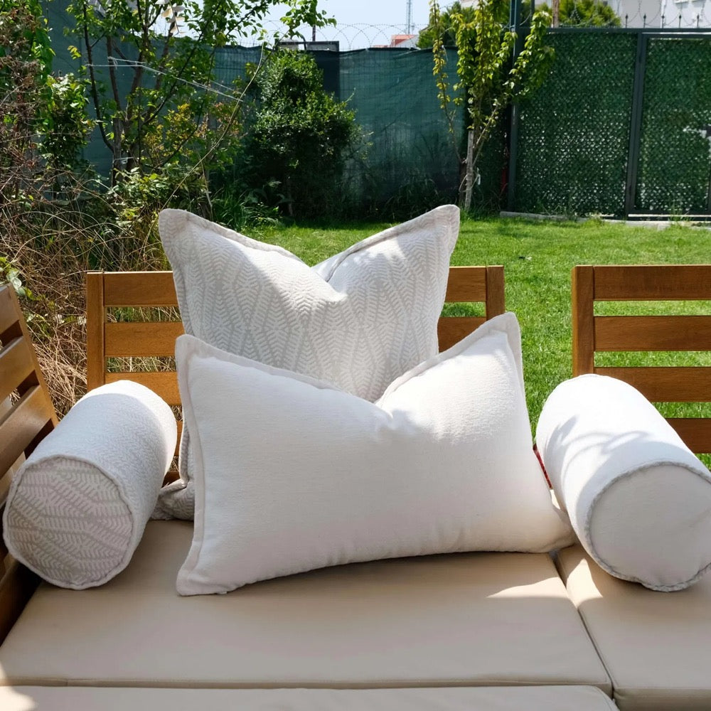 Cushion Set for Outdoor Patio – Sofa & Bolster Pillows – Water Repellent Garden Seating