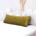 Green Velvet Lumbar Pillow Cover: Long Body Pillow, Decorative Accent