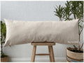 Natural Linen Body Pillow Cover: Long Lumbar Pillowcase, Farmhouse Style (Only Cover)