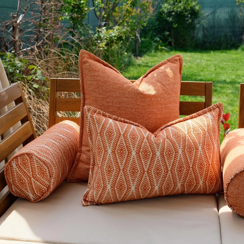 Cushion Set for Outdoor Patio – Sofa & Bolster Pillows – Water Repellent Garden Seating