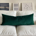 Emerald Green Velvet Lumbar Pillow Cover, Decorative Couch Pillow